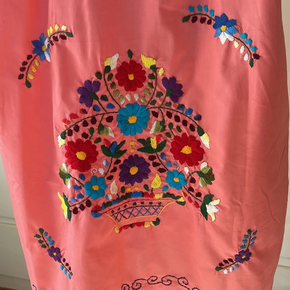 Multi color Hand embroidered  Womens DRESS  size MEDIUM - Picture 4 of 16